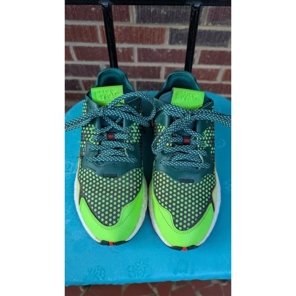 Adidas Nite Jogger 3M Bar Code EF5407 Graphic Sneakers-Blk/Lime Grn-M6/W7.5